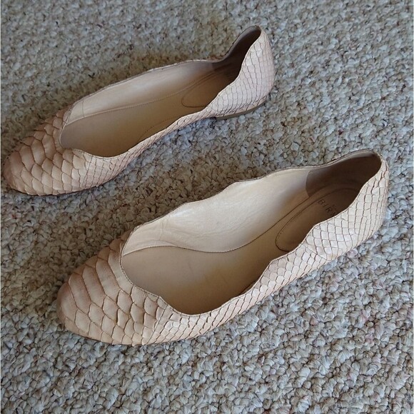 Alexandre Birman Scalloped Python Flat pink Beige size 37.5 - Picture 5 of 12